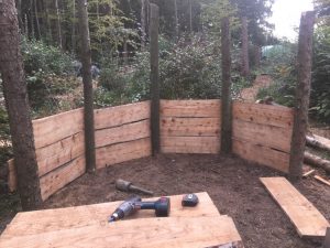 Planks cladded to outside walls
