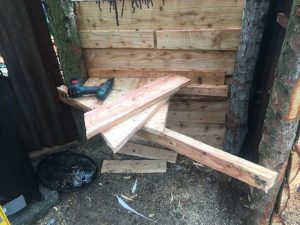 Smaller bench to right side